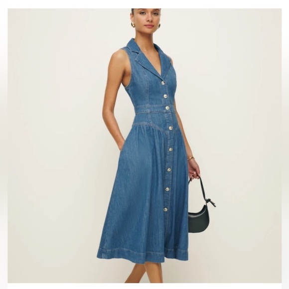 Reformation Dresses & Skirts - Reformation Blue Sleeveless Denim Midi Dress